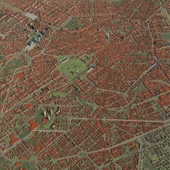 Obraz premium 3D illustration of city and urban in Milan Italy 