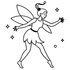 Cute Fairy coloring pages for children coloring book