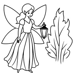 Cute Fairy coloring pages for children coloring book
