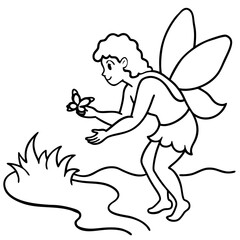 Cute Fairy coloring pages for children coloring book