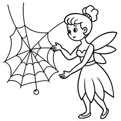 Cute Fairy coloring pages for children coloring book