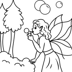 Fairy coloring pages for kids book