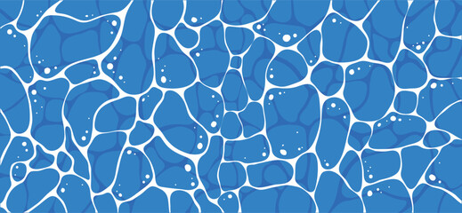 Obraz premium Wavy texture pattern background with light reflection on water, sea, river, lake and pool. Clear, transparent, clean underwater illustration.