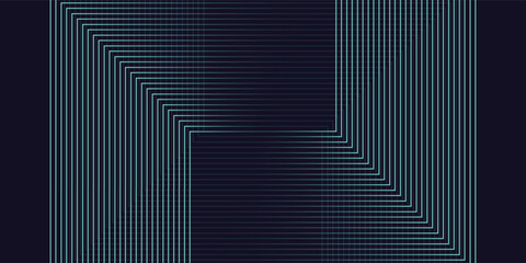 Modern dark blue abstract horizontal banner background with glowing geometric lines.Suitable for covers, brochures, presentations, flyers. illustration