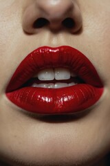 Close-up woman's lips with lipstick