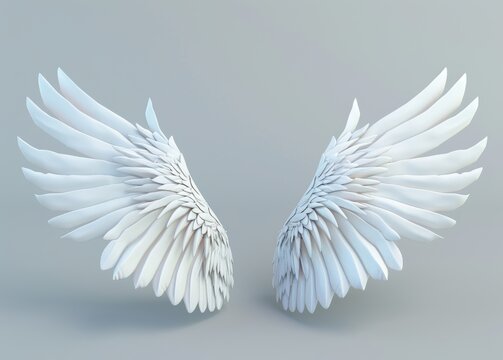 Pure angle wings isolated on white with clipping path