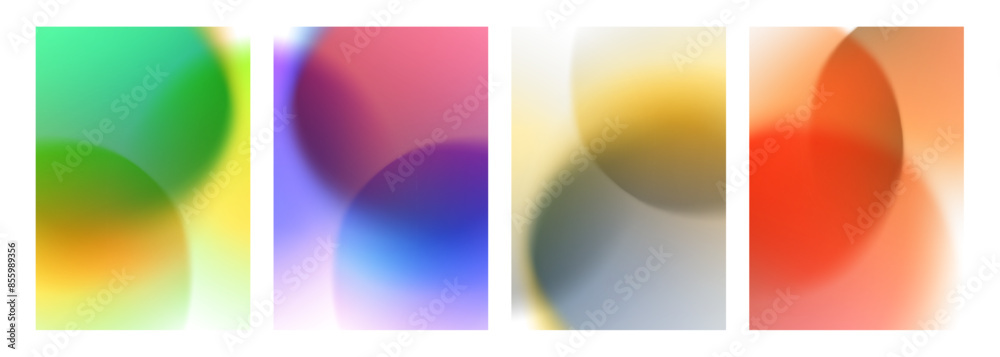 Leinwandbilder blurred bubbles. set of abstract backgrounds with soft color gradient round shapes. vector illustrat