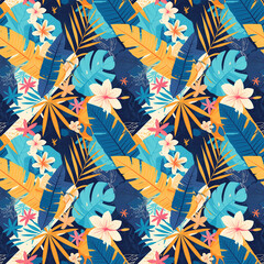 Tropical floral pattern