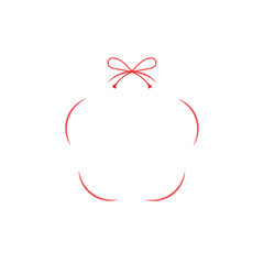 Obraz premium 赤色梅形線フレーム_和風_単品