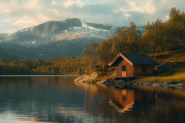 Fototapeta premium house on the lake