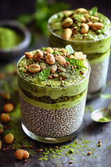 Matcha Chia Pudding: chia pudding with matcha powder is a vibrant and energizing dessert or snack.