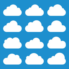 cloud vector icon set