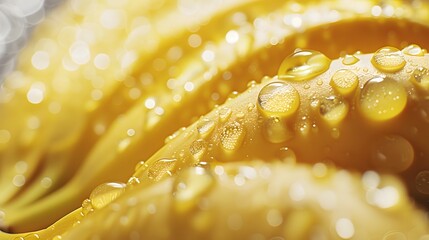 Fresh bananas with water droplets, symbolizing the natural and healthy nature of banana fruits. making it ideal for promotional materials or product ads in the style of product ads.