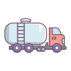 Tank truck icon. Gasoline fuel truck icon vector design template