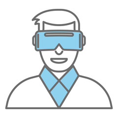 Vr virtual reality glasses flat icon vector image