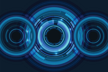 Circle blue abstract technology innovation background