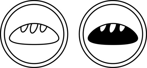 High Carb Icons. Black and White Vector Bread Icons. Bakery products. Label for Food Packaging