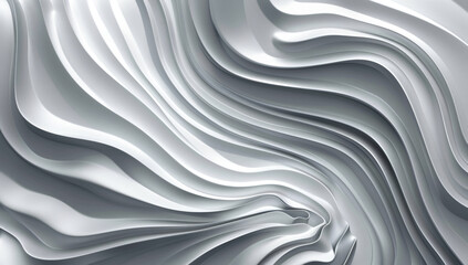 Abstract silver background with wavy lines and waves for design, banner or cover illustration.