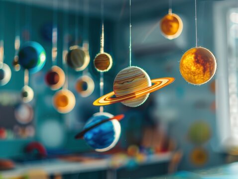 Photorealistic image of a school science fair project