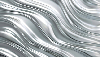 Abstract silver background with wavy lines and waves for design, banner or cover illustration.