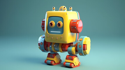 Fototapeta premium Finch Toy Robot 3d