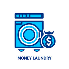 money laundry financial icon with outline for ollustrator and graphic designer