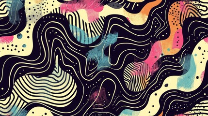 Modern pattern with repeated abstract textures