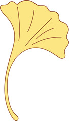 ginkgo leaf hand drawn vector illustration