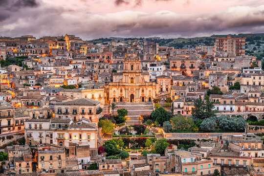 Modica, Sicily, Italy with the Cathedral of San Giorgio