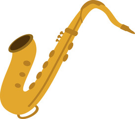 golden saxophone illustration isolated on white