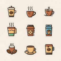 Obraz premium coffee cup icons