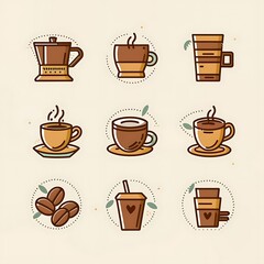 Obraz premium coffee cup icons