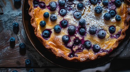 Blueberry Summer Clafoutis Pie