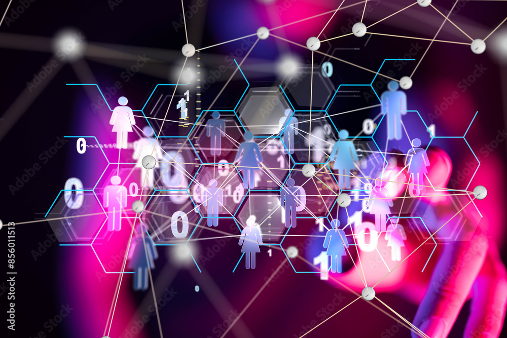 Poster communication network digital group connect