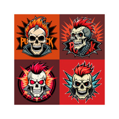 punk rock logo of skull