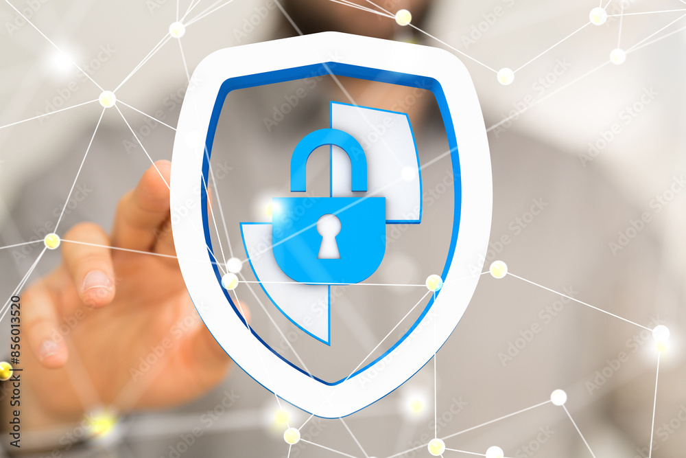 Poster security data code digital in hand