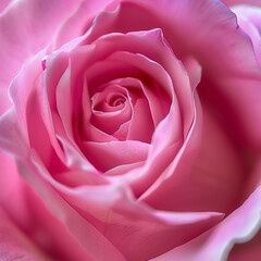 Vibrant Macro Shot of an Pink Rose in Full Bloom,  Close-Up View of bright pink flower