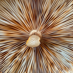 Intricate Macro Shot of Mushrooms - Detailed Under 
View of Forest Fungi