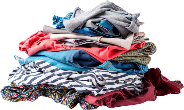colorful stack of folded clothes, fabric texture, pile of clothing, wrinkled fabric