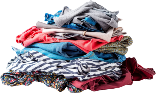 colorful stack of folded clothes, fabric texture, pile of clothing, wrinkled fabric