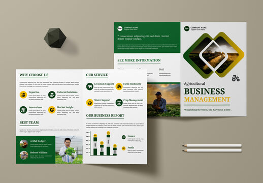 Agriculture Bifold Brochure Layout