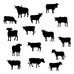 silhouette or illustration of a cow or buffalo