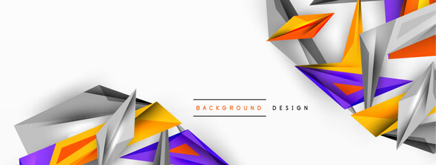 Minimal geometric abstract background. Low poly dynamic triangle design. Trendy techno business template for wallpaper, banner, background or landing