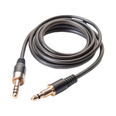 audio video cable on transparent background