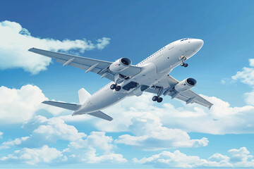 Obraz premium the traveling airplane in the sky, Generative Aİ