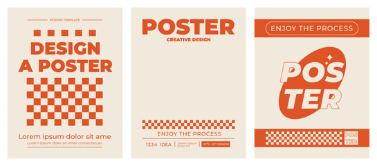 Retro poster with graphic elements of geometrical shapes vector. Trendy Y2k backgrounds for posters, prints, invitations or cards.
