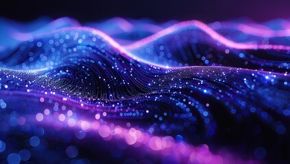 Abstract Purple and Blue Glowing Background