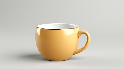 Fototapeta premium A simple and elegant yellow coffee cup, perfect for your morning coffee or tea.