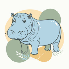 illustration of a hippopotamus