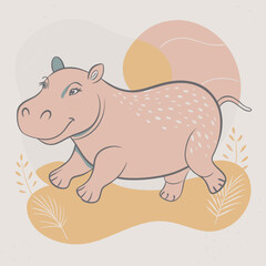 illustration of a hippopotamus